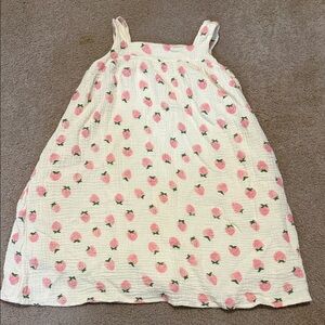 Hayden Girls Pink and Cream Strawberry Pattern Casual Dress